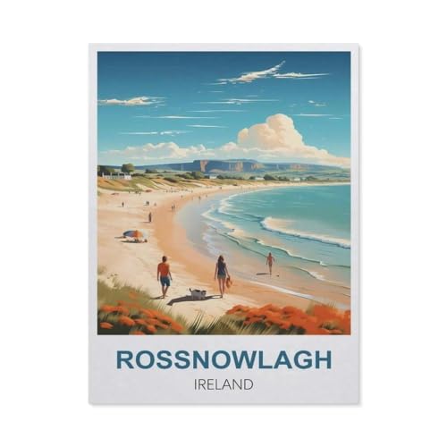 GSBRSNTS DIY Malen nach Zahlen，Rossnowlagh, Irland，diy malen nach zahlen erwachsene landsch Mit Pinsel und Acrylfarbe Erwachsenenfarbe nach Zahlen Kits Kunst（50x60cm） 19.6x23.6 Zoll-T14 von GSBRSNTS