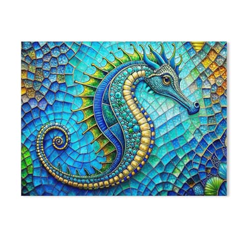 GSBRSNTS DIY Malen nach Zahlen，Seepferdchen，diy malen nach zahlen erwachsene landsch Mit Pinsel und Acrylfarbe Erwachsenenfarbe nach Zahlen Kits Kunst（30x40cm） 11.8x15.7 Zoll-Y14 von GSBRSNTS