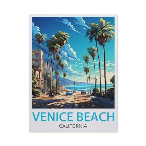 GSBRSNTS DIY Malen nach Zahlen，Venice Beach, Kalifornien，diy malen nach zahlen erwachsene landsch Mit Pinsel und Acrylfarbe Erwachsenenfarbe nach Zahlen Kits Kunst（50x60cm） 19.6x23.6 Zoll-V54 von GSBRSNTS