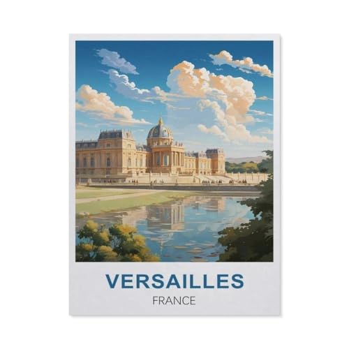 GSBRSNTS DIY Malen nach Zahlen，Versailles, Frankreich，diy malen nach zahlen erwachsene landsch Mit Pinsel und Acrylfarbe Erwachsenenfarbe nach Zahlen Kits Kunst（50x60cm） 19.6x23.6 Zoll-S94 von GSBRSNTS
