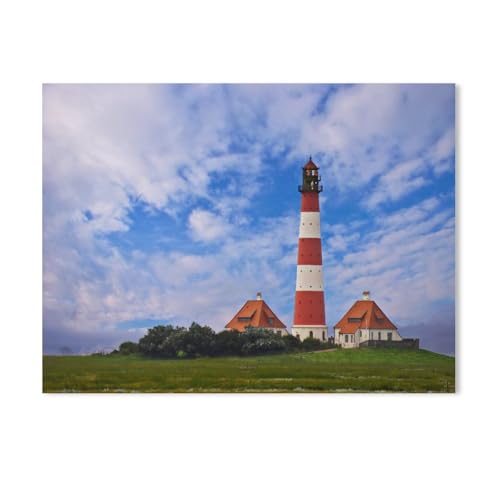GSBRSNTS DIY Malen nach Zahlen，Westerhever Leuchtturm，diy malen nach zahlen erwachsene landsch Mit Pinsel und Acrylfarbe Erwachsenenfarbe nach Zahlen Kits Kunst（50x60cm） 19.6x23.6 Zoll-Y94 von GSBRSNTS