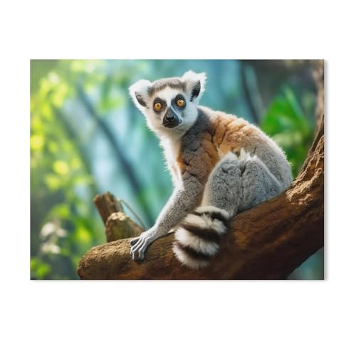 GSBRSNTS Diamond 5D DIY Diamond Painting，Katta Lemur，3D-Stickerei Kreuzstich-Mosaik-Malerei-Dekor（50 x 60 cm/19.68 x 23.62 Zoll）-AF76 von GSBRSNTS