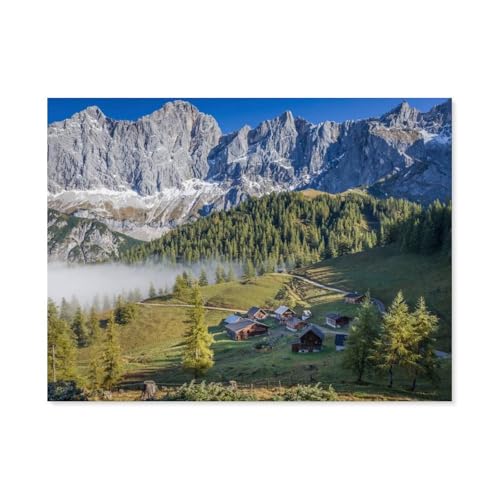 GSBRSNTS Diamond Painting，Neustattalm vor der Dachstein-Südwand，Diamant Malerei Kunst Stickerei Kreuzstich Bilder Geschenk Wanddekoration(40 x 50 cm/15.74 x 19.68 Zoll)-F90 von GSBRSNTS