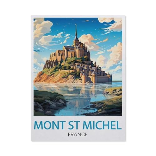 GSBRSNTS Full Round Drill 5d DIY Diamond Painting，Mont-Saint-Michel, Frankreich，Diamond Embroidery Wall Home Decoration Kids Gift(30 x 40 cm/11.81 x 15.74 Zoll-T80 von GSBRSNTS