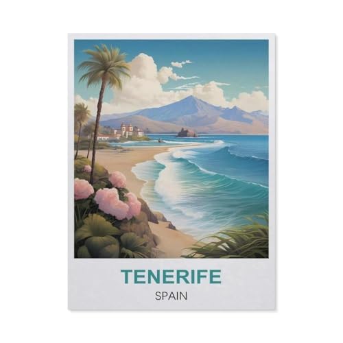 GSBRSNTS Malen Nach Zahlen，Teneriffa, Spanien，Malen Nach Zahlen Erwachsene Anfänger Kinder DIY Ölgemälde auf Leinwand Geschenk Malen Nach Zahlen Kits（20x30cm） 7,8x11,8 Zoll-S52 von GSBRSNTS