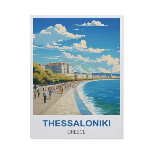 GSBRSNTS Malen Nach Zahlen，Thessaloniki, Griechenland，Malen Nach Zahlen Erwachsene Anfänger Kinder DIY Ölgemälde auf Leinwand Geschenk Malen Nach Zahlen Kits（30x40cm） 11.8x15.7 Zoll-R92 von GSBRSNTS