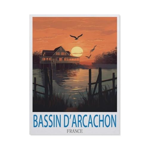 GSBRSNTS Malen Nach Zahlen Erwachsene，Bassin d'Arcachon, Frankreich，Malen Nach Zahlen Mit Pinseln und Acrylfarbe,DIY Set Basteln Erwachsene mit Pinseln und Acrylfarben für Home Decor（50x60cm）-P47 von GSBRSNTS