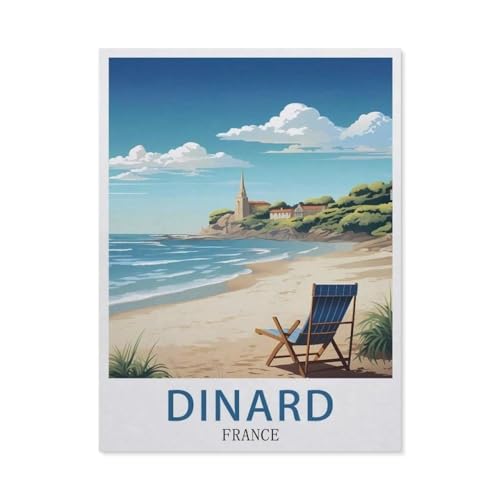 GSBRSNTS Malen Nach Zahlen Erwachsene，Dinard, Frankreich，Malen Nach Zahlen Mit Pinseln und Acrylfarbe,DIY Set Basteln Erwachsene mit Pinseln und Acrylfarben für Home Decor（50x60cm） 19.6x23.6 Zoll-R67 von GSBRSNTS