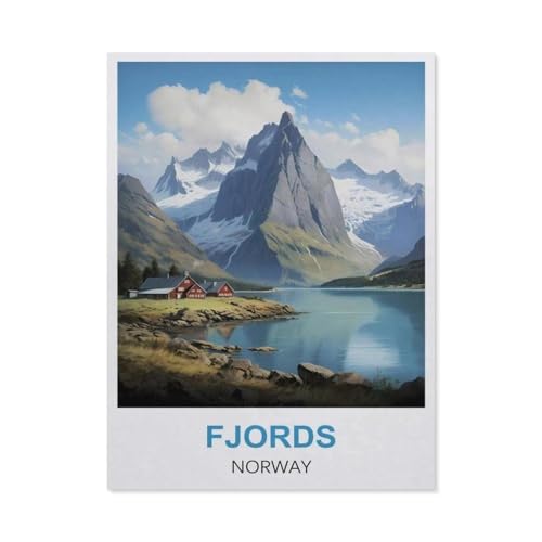 GSBRSNTS Malen Nach Zahlen Erwachsene，Fjorde, Norwegen，Malen Nach Zahlen Mit Pinseln und Acrylfarbe,DIY Set Basteln Erwachsene mit Pinseln und Acrylfarben für Home Decor（50x60cm） 19.6x23.6 Zoll-Q87 von GSBRSNTS