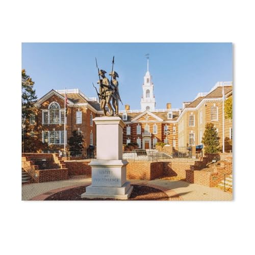 GSBRSNTS Malen Nach Zahlen Erwachsene，Legislativ Hall & Denkmal – Dover, Delaware，Malen Nach Zahlen Mit Pinseln und Acrylfarbe,DIY Set Basteln Erwachsene mit Pinseln und Acrylfarben （20x30cm）-Y67 von GSBRSNTS