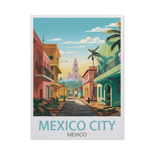 GSBRSNTS Malen Nach Zahlen Erwachsene，Mexiko-Stadt, Mexiko，DIY Handgemalt Ölgemälde Kit für Anfänger und Erwachsene,kreatives Geschenk, Home Deko（50x60cm） 19.6x23.6 Zoll-X1 von GSBRSNTS