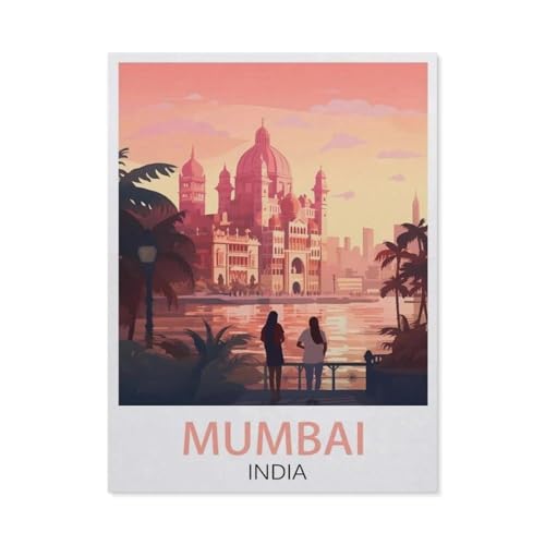 GSBRSNTS Malen Nach Zahlen Erwachsene，Mumbai, Indien，Malen Nach Zahlen Mit Pinseln und Acrylfarbe,DIY Set Basteln Erwachsene mit Pinseln und Acrylfarben für Home Decor（40x50cm） 15.7x19.6 Zoll-V7 von GSBRSNTS