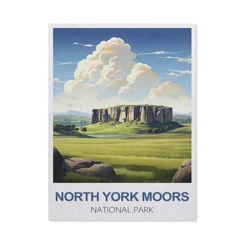 GSBRSNTS Malen Nach Zahlen Erwachsene，North York Moors National Park，Malen Nach Zahlen Mit Pinseln und Acrylfarbe,DIY Set Basteln Erwachsene mit Pinseln und Acrylfarben für Home Decor（50x60cm）-T7 von GSBRSNTS