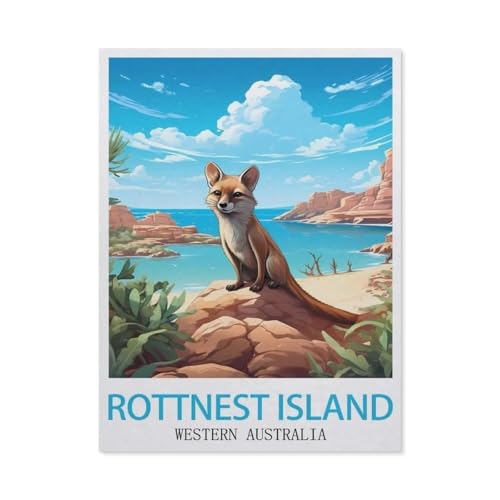 GSBRSNTS Malen Nach Zahlen Erwachsene，Rottnest Island, Westaustralien，Malen Nach Zahlen Mit Pinseln und Acrylfarbe,DIY Set Basteln Erwachsene mit Pinseln und Acrylfarben für Home Decor（20x30cm）-W47 von GSBRSNTS