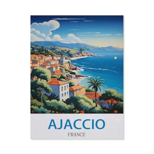 GSBRSNTS Malen nach Zahlen，Ajaccio, Frankreich，diy malen nach zahlen erwachsene landsch Mit Pinsel und Acrylfarbe Kits Theme Digital Home Wall Artwork（50x60cm） 19.6x23.6 Zoll-P26 von GSBRSNTS