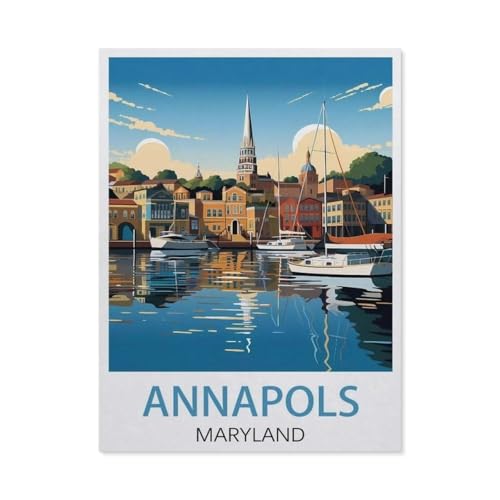 GSBRSNTS Malen nach Zahlen，Annapolis, Maryland，diy malen nach zahlen erwachsene landsch Mit Pinsel und Acrylfarbe Kits Theme Digital Home Wall Artwork（50x60cm） 19.6x23.6 Zoll-U86 von GSBRSNTS