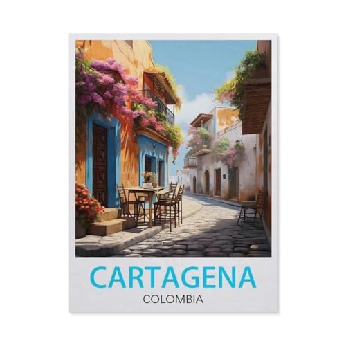 GSBRSNTS Malen nach Zahlen，Cartagena, Kolumbien，diy malen nach zahlen erwachsene landsch Mit Pinsel und Acrylfarbe Kits Theme Digital Home Wall Artwork（50x60cm） 19.6x23.6 Zoll-T86 von GSBRSNTS