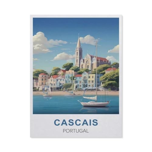 GSBRSNTS Malen nach Zahlen，Cascais, Portugal，diy malen nach zahlen erwachsene landsch Mit Pinsel und Acrylfarbe Kits Theme Digital Home Wall Artwork（50x60cm） 19.6x23.6 Zoll-S86 von GSBRSNTS