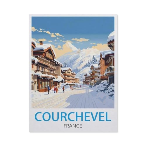 GSBRSNTS Malen nach Zahlen，Courchevel, Frankreich，diy malen nach zahlen erwachsene landsch Mit Pinsel und Acrylfarbe Kits Theme Digital Home Wall Artwork（30x40cm） 11.8x15.7 Zoll-V66 von GSBRSNTS