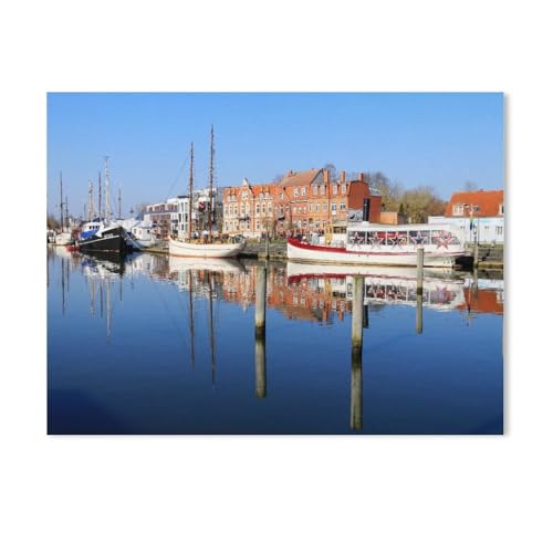 GSBRSNTS Malen nach Zahlen，Greifswald - Museumshafen am Ryck，diy malen nach zahlen erwachsene landsch Mit Pinsel und Acrylfarbe Kits Theme Digital Home Wall Artwork（40x50cm） 15.7x19.6 Zoll-Y66 von GSBRSNTS