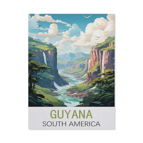 GSBRSNTS Malen nach Zahlen,Guyana Südamerika Vintage-Reiseplakate,diy malen nach zahlen erwachsene landsch Mit Pinsel und Acrylfarbe Kits Theme Digital Home Wall Artwork(50x60cm-N46 GSBRSNTS Malen nach Zahlen,Guyana Südamerika Vintage-Reiseplakate,diy malen nach zahlen erwachsene landsch Mit Pinsel und Acrylfarbe Kits Theme Digital Home Wall Artwork(50x60cm-N46 von GSBRSNTS