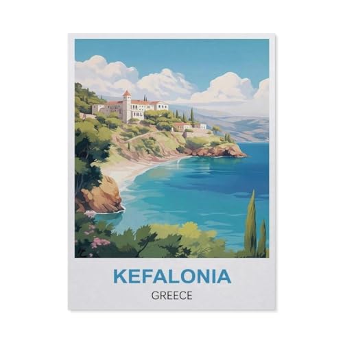GSBRSNTS Malen nach Zahlen，Kefalonia, Griechenland，diy malen nach zahlen erwachsene landsch Mit Pinsel und Acrylfarbe Kits Theme Digital Home Wall Artwork（50x60cm） 19.6x23.6 Zoll-X86 von GSBRSNTS