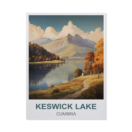 GSBRSNTS Malen nach Zahlen，Keswick See, Cumbria, England，diy malen nach zahlen erwachsene landsch Mit Pinsel und Acrylfarbe Kits Theme Digital Home Wall Artwork（50x60cm） 19.6x23.6 Zoll-R26 von GSBRSNTS