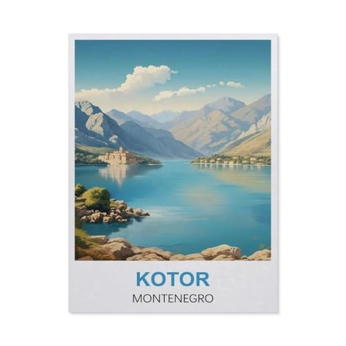 GSBRSNTS Malen nach Zahlen，Kotor, Montenegro，diy malen nach zahlen erwachsene landsch Mit Pinsel und Acrylfarbe Kits Theme Digital Home Wall Artwork（50x60cm） 19.6x23.6 Zoll-R46 von GSBRSNTS