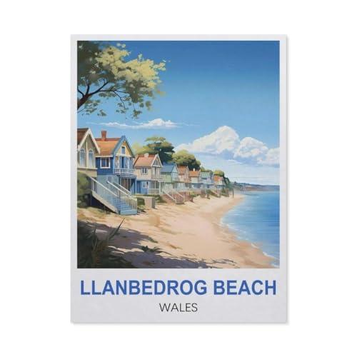 GSBRSNTS Malen nach Zahlen，Llanbedrog Strand, Wales，diy malen nach zahlen erwachsene landsch Mit Pinsel und Acrylfarbe Kits Theme Digital Home Wall Artwork（50x60cm） 19.6x23.6 Zoll-R6 von GSBRSNTS