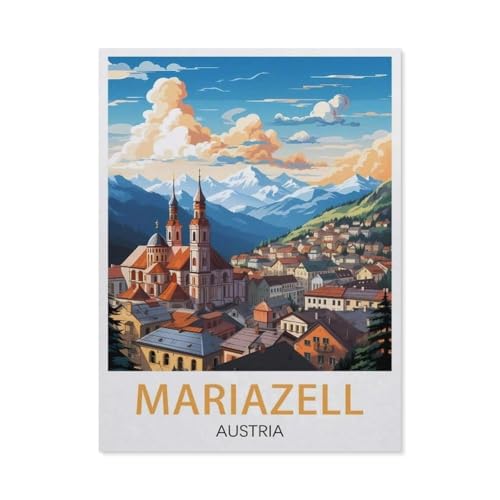 GSBRSNTS Malen nach Zahlen，Mariazell, Österreich，diy malen nach zahlen erwachsene landsch Mit Pinsel und Acrylfarbe Kits Theme Digital Home Wall Artwork（30x40cm） 11.8x15.7 Zoll-V86 von GSBRSNTS