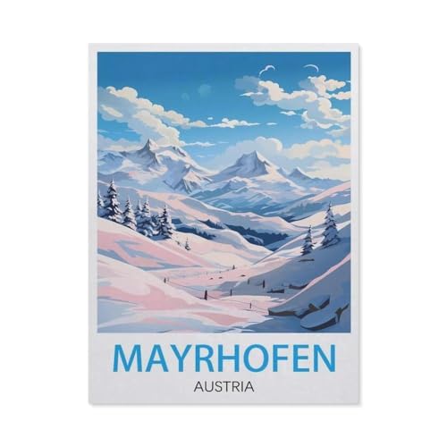 GSBRSNTS Malen nach Zahlen，Mayrhofen, Österreich，diy malen nach zahlen erwachsene landsch Mit Pinsel und Acrylfarbe Kits Theme Digital Home Wall Artwork（30x40cm） 11.8x15.7 Zoll-U66 von GSBRSNTS