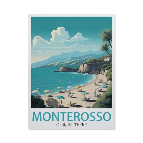 GSBRSNTS Malen nach Zahlen，Monterosso, Cinque Terre，diy malen nach zahlen erwachsene landsch Mit Pinsel und Acrylfarbe Kits Theme Digital Home Wall Artwork（50x60cm） 19.6x23.6 Zoll-X46 von GSBRSNTS