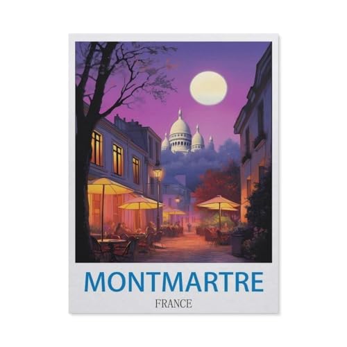 GSBRSNTS Malen nach Zahlen，Montmartre, Paris, Frankreich，diy malen nach zahlen erwachsene landsch Mit Pinsel und Acrylfarbe Kits Theme Digital Home Wall Artwork（50x60cm） 19.6x23.6 Zoll-P86 von GSBRSNTS