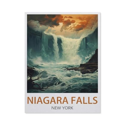 GSBRSNTS Malen nach Zahlen，Niagarafälle, New York，diy malen nach zahlen erwachsene landsch Mit Pinsel und Acrylfarbe Kits Theme Digital Home Wall Artwork（30x40cm） 11.8x15.7 Zoll-X6 von GSBRSNTS