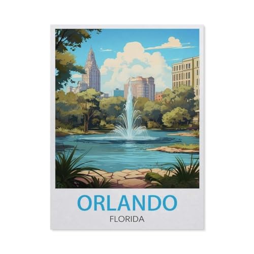 GSBRSNTS Malen nach Zahlen，Orlando, Florida，diy malen nach zahlen erwachsene landsch Mit Pinsel und Acrylfarbe Kits Theme Digital Home Wall Artwork（50x60cm） 19.6x23.6 Zoll-U6 von GSBRSNTS