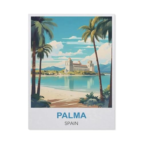GSBRSNTS Malen nach Zahlen，Palma, Spanien，diy malen nach zahlen erwachsene landsch Mit Pinsel und Acrylfarbe Kits Theme Digital Home Wall Artwork（30x40cm） 11.8x15.7 Zoll-X66 von GSBRSNTS