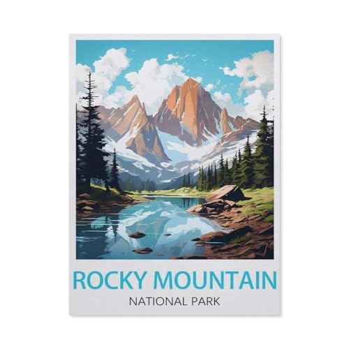 GSBRSNTS Malen nach Zahlen，Rocky Mountain Nationalpark, Colorado，diy malen nach zahlen erwachsene landsch Mit Pinsel und Acrylfarbe Kits Theme Digital Home Wall Artwork（50x60cm） 19.6x23.6 Zoll-W6 von GSBRSNTS
