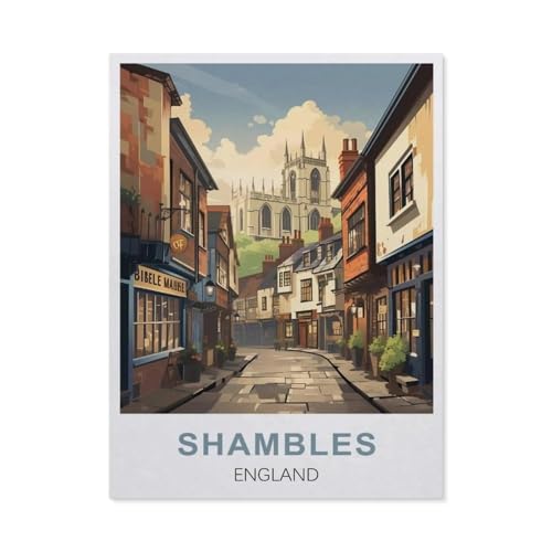 GSBRSNTS Malen nach Zahlen，Shambles, England，diy malen nach zahlen erwachsene landsch Mit Pinsel und Acrylfarbe Kits Theme Digital Home Wall Artwork（20x30cm） 7,8x11,8 Zoll-T6 von GSBRSNTS
