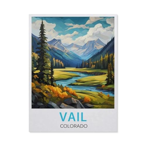 GSBRSNTS Malen nach Zahlen，Vail, Colorado，diy malen nach zahlen erwachsene landsch Mit Pinsel und Acrylfarbe Kits Theme Digital Home Wall Artwork（40x50cm） 15.7x19.6 Zoll-W26 von GSBRSNTS