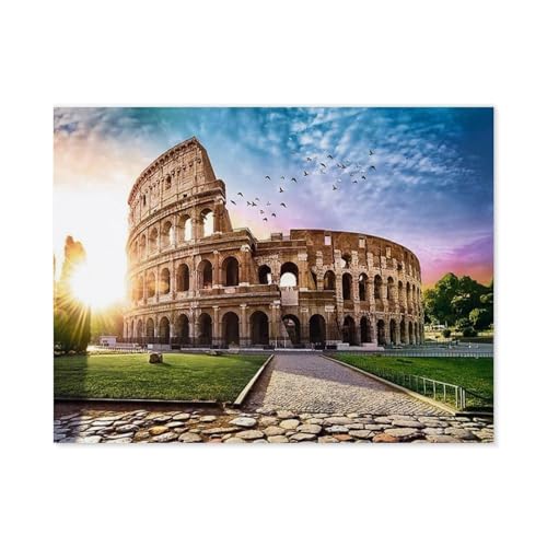 GSBRSNTS Sun-Drenched Colosseum Italien, Rom，Malen Nach Zahlen-Ölgemälde Geschenk Für Erwachsene Kinder Malen Nach Zahlen Kits Home Haus Dekor(50x60cm-D57 von GSBRSNTS