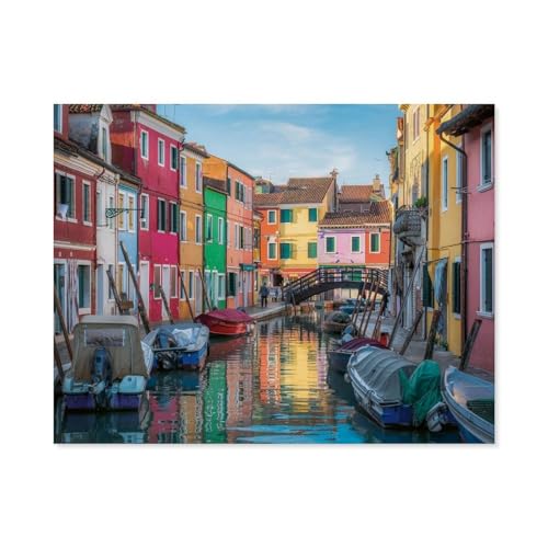 GSBRSNTS nach Zahlen für Erwachsene，Burano in Italien，DIY Ölgemälde Kits Malen nach Zahlen Zeichnen auf Leinwand Kunst Wohnkultur Geschenke(30x40cm-A8 von GSBRSNTS