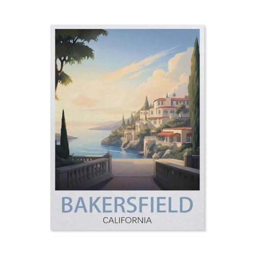 Malen Nach Zahlen Erwachsene，Bakersfield, Kalifornien，Malen Nach Zahlen Mit Pinseln und Acrylfarbe,DIY Set Basteln Erwachsene mit Pinseln und Acrylfarben für Home Decor（50x60cm）19.6x23.6 Zoll-V67 von GSBRSNTS
