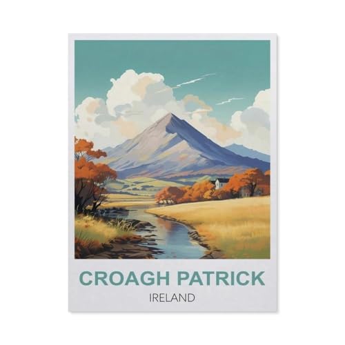 Malen Nach Zahlen Erwachsene，Croagh Patrick, Irland，Malen Nach Zahlen Mit Pinseln und Acrylfarbe,DIY Set Basteln Erwachsene mit Pinseln und Acrylfarben für Home Decor（50x60cm）19.6x23.6 Zoll-R87 von GSBRSNTS