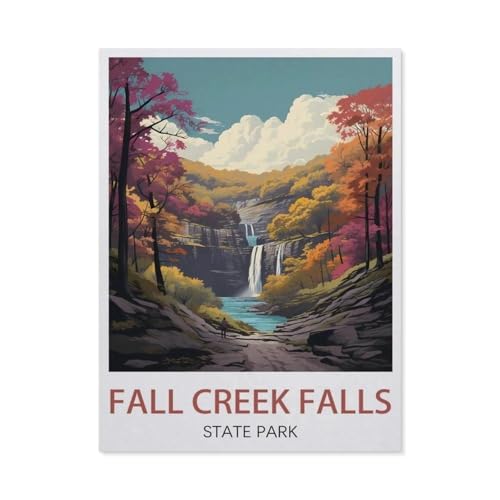 Malen Nach Zahlen Erwachsene，Fall Creek Falls State Park, Tennessee，Malen Nach Zahlen Mit Pinseln und Acrylfarbe,DIY Set Basteln Erwachsene mit Pinseln und Acrylfarben für Home Decor（30x40cm）-X27 von GSBRSNTS