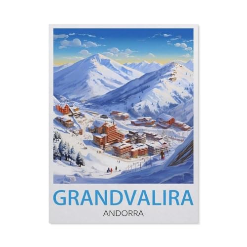 Malen Nach Zahlen Erwachsene，Grandvalira, Andorra，Malen Nach Zahlen Mit Pinseln und Acrylfarbe,DIY Set Basteln Erwachsene mit Pinseln und Acrylfarben für Home Decor（40x50cm）15.7x19.6 Zoll-W27 von GSBRSNTS