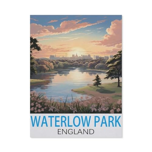 Malen Nach Zahlen Erwachsene，Waterlow Park, England，Malen Nach Zahlen Mit Pinseln und Acrylfarbe,DIY Set Basteln Erwachsene mit Pinseln und Acrylfarben für Home Decor（50x60cm）19.6x23.6 Zoll-S7 von GSBRSNTS