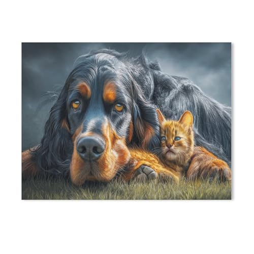 Malen nach Zahlen für Erwachsene Kinder，Der Gordon-Setter unterwegs in der großen Stadt，DIY Ölgemälde Digitales Malen nach Zahlen Kits auf Leinwand Dekoration Geschenk（50x60cm）19.6x23.6 Zoll-Y15 von GSBRSNTS