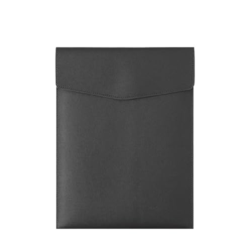 A4-Aktenordner aus Kunstleder, einfache Dokumententasche mit großer Kapazität, modische Aktentasche, Daten, Verträge, Rechnungen, Büropapier-Organizer(Black) von GSCLZ