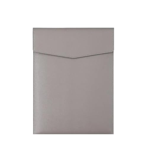 A4-Aktenordner aus Kunstleder, einfache Dokumententasche mit großer Kapazität, modische Aktentasche, Daten, Verträge, Rechnungen, Büropapier-Organizer(Grey) von GSCLZ