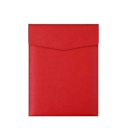 A4-Aktenordner aus Kunstleder, einfache Dokumententasche mit großer Kapazität, modische Aktentasche, Daten, Verträge, Rechnungen, Büropapier-Organizer(Red) von GSCLZ